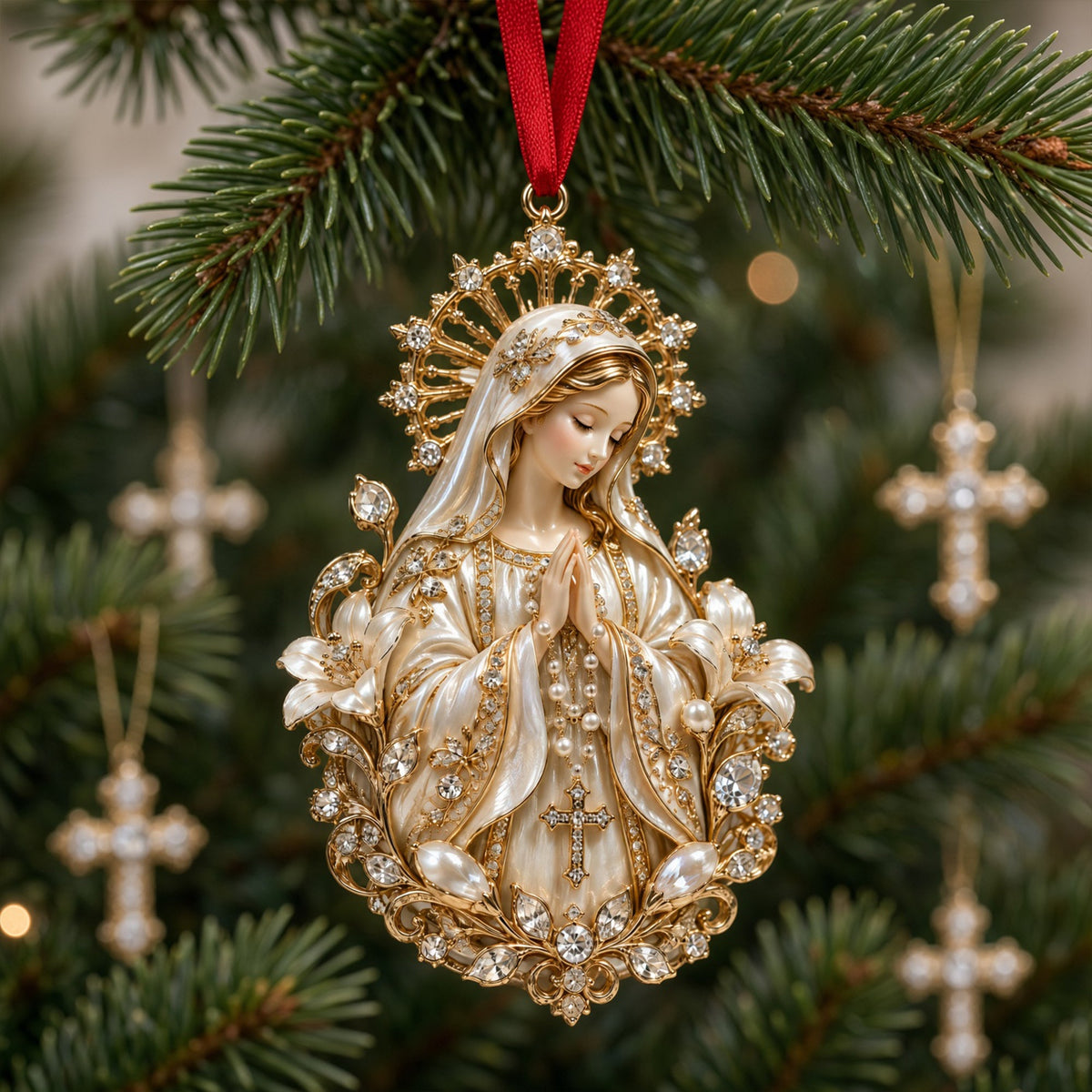 Virgin Mary Praise Christmas Ornament, Personalized Gifts For Christians 70125d50-d6f1-4420-af95-41bfb938ee7a-1_cb6892cc-0f4a-48ff-96d6-2bcf72c475be_5000x.jpg