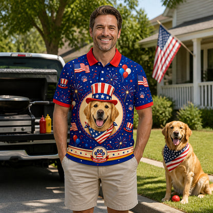 Custom Dog Photo 4th of July Shirt - Lifestyle 1