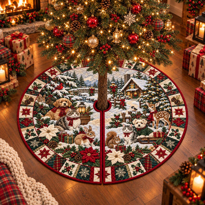 Winter Animals Christmas Tree Skirt, Rustic Cabin Holiday Decor 706000fb-46b1-4040-9480-d8a7bb060170-2.jpg