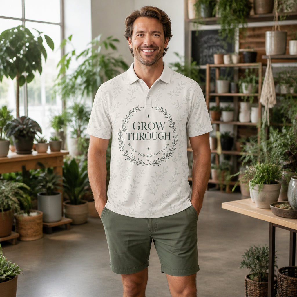 Grow Through Botanical Badge Polo - Polo shirt - All over printed 70ac8255-9c80-4a4d-b22b-a98a6f53f8fa.jpg