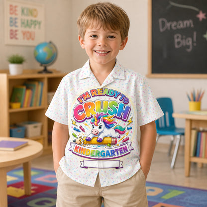 Ready To Crush Kindergarten Unicorn Kids Hawaiian Shirt — Personalized Name - Personalized Hawaiian Kids Shirt - AOP 70d73848-dab9-4fc8-8078-4a5fbbff291a.jpg