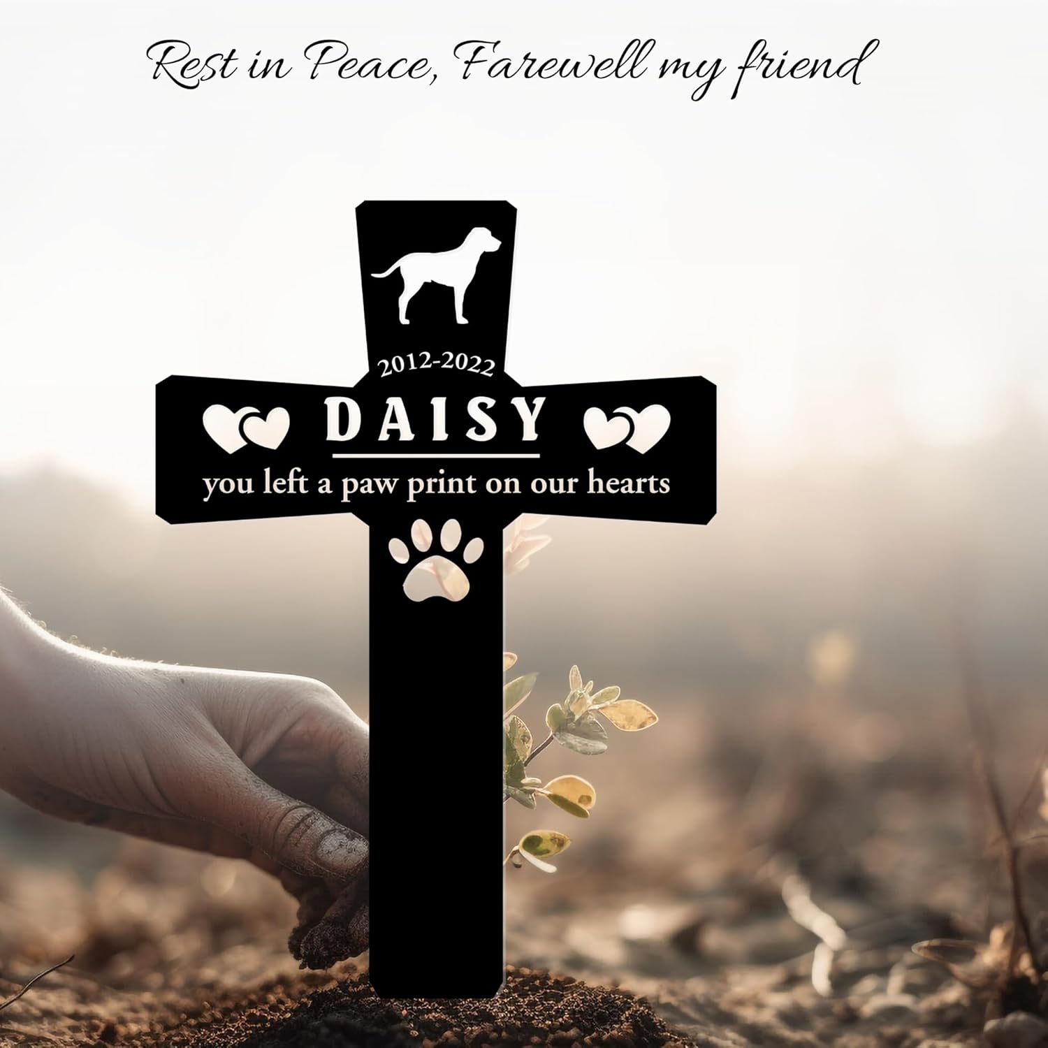 Personalized Pet Grave Markers Dog, Pet Headstones for Dogs for Lost Dog Sympathy Gift, Waterproof Dog Grave Markers Outdoor, Dog Tombstones for Graves Outdoor, Garden Dog Cross for Grave 712kJ7faruL._AC_SL1500_6f617d46-20af-4782-9fc6-e9105663873d.jpg