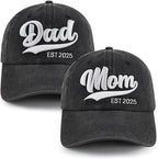 Mom and Dad EST 2025 Hat, Embroidered Adjustable Cotton New Parents Gifts Baseball Cap 718_qP4TqLL._AC_SX569.jpg