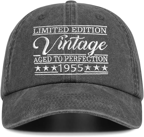 Aged To perfection 1955 Vintage Embroidered Hat for 70th Birthday, Born In 1955 Cap Birthday Gifts for Him Her, Vintage Hat Embroidered Cap For Him 71CQKfSDANL._AC_SX569.jpg