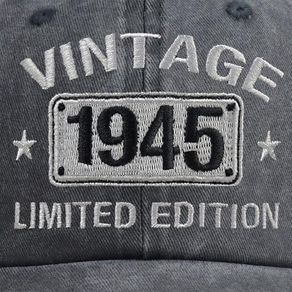 80th Birthday Gifts for Men Women Hats Vintage 1945 Blue Baseball Cap Personalized Embroidery cap for Grandpa Gift For Father Vintage 1645 1955 1965 1975 71DyuKm_yL._AC_SX569.jpg