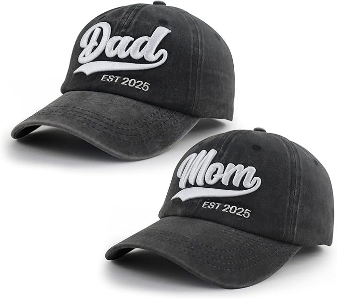 Mom and Dad EST 2025 Hat, Embroidered Adjustable Cotton New Parents Gifts Baseball Cap 71GLoecsISL._AC_SX679.jpg