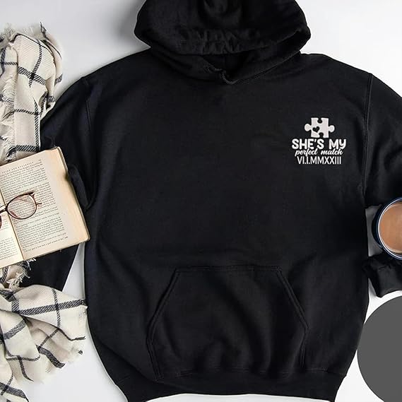 Custom Embroidered Perfect Piece and Roman Numeral Sweatshirt and Hoodie, Custom Name for Couple, Embroidered Custom Aniversary Date and Initial Hearts, Gifts for Him Her, Matching Couples 71IbKY8_NcL._AC_SX569.jpg