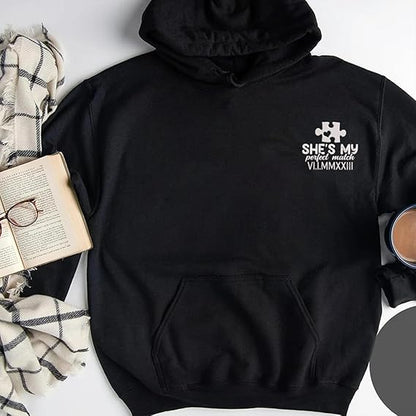 Custom Embroidered Perfect Piece and Roman Numeral Sweatshirt and Hoodie, Custom Name for Couple, Embroidered Custom Aniversary Date and Initial Hearts, Gifts for Him Her, Matching Couples 71IbKY8_NcL._AC_SX569.jpg