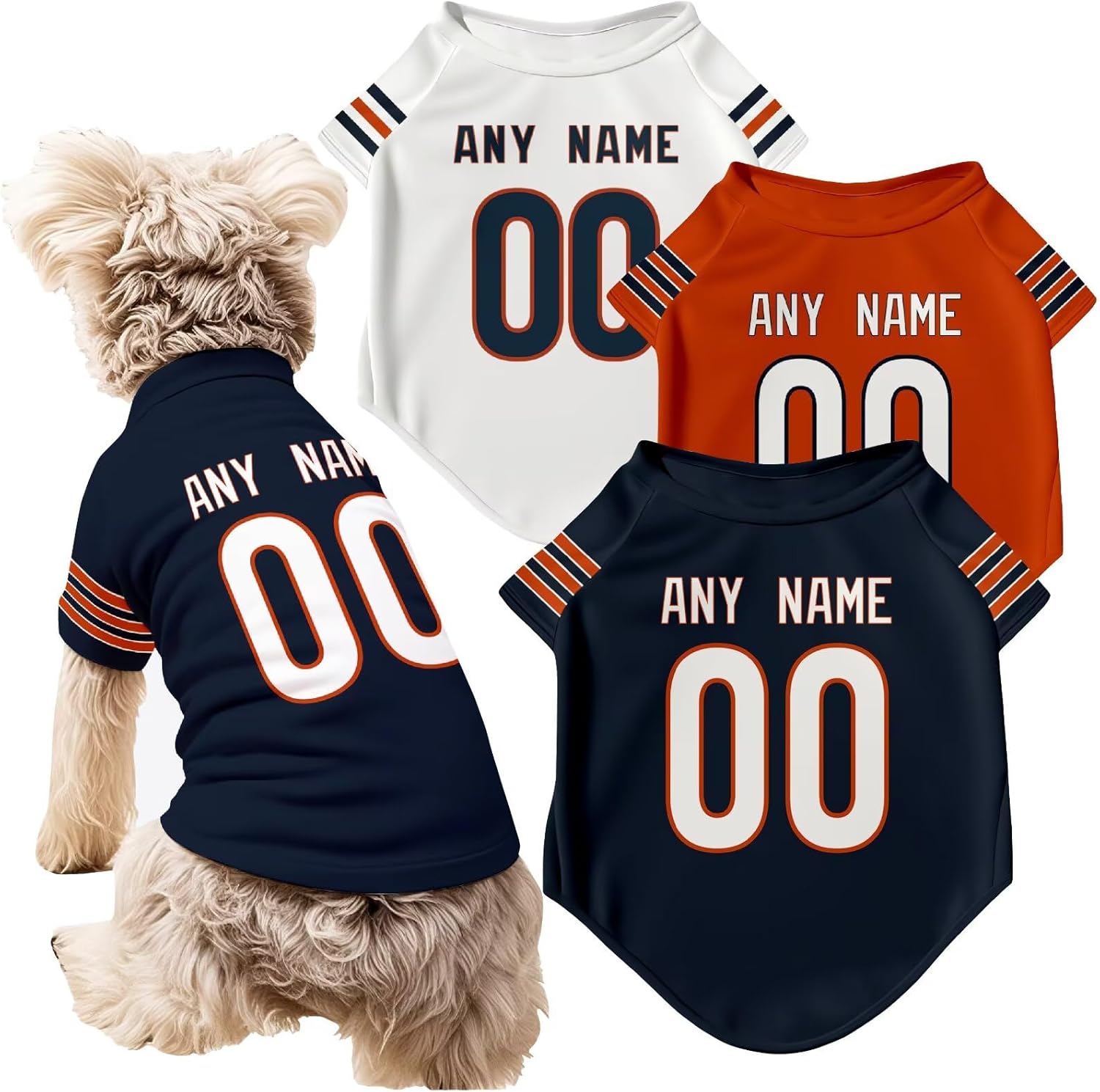 Chicago Dog T-Shirt Jersey Style Pet Clothes Personalized Custom Name and Number Gifts 71Om1lvnsoL._AC_SL1500.jpg