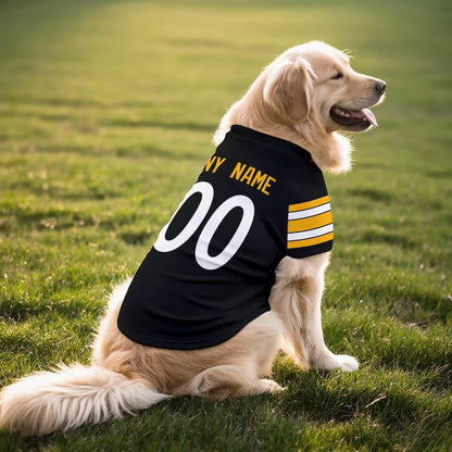 Pittsburgh Dog T-Shirt Jersey Style Pet Clothes Custom Name and Number Gifts 71SzIOImavL._AC_SL1500.jpg