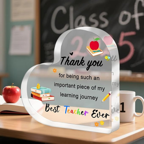 Teacher Appreciation Gifts 2025 - Heart Shaped Acrylic Plaque, End of Year Thank You Gift from Students, Graduation Teacher Gifts Ideas, Thankful Quotes Keepsake, Paperweight, Retirement 71_80kcdrUL._AC_SX679.jpg