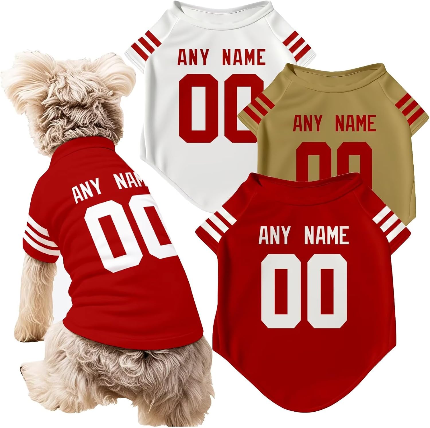 San Francisco Dog T-Shirt Jersey Style Pet Clothes Custom Name and Number Gifts 71jB0OnbEEL._AC_SL1500.jpg