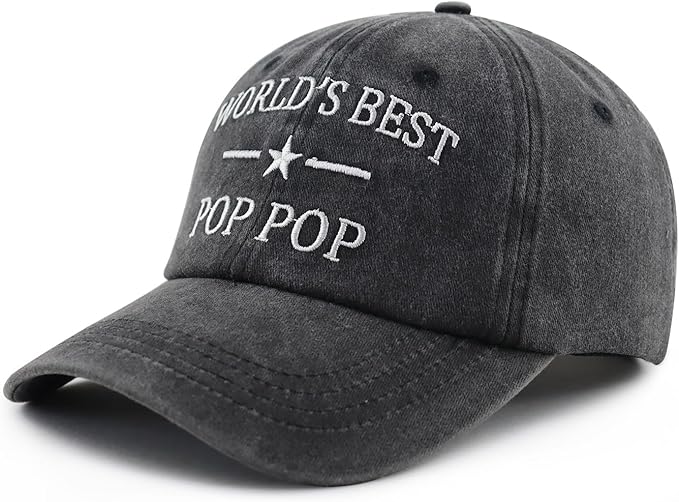 World's Best Papa Poppop Hat for Men, Funny Adjustable Cotton Embroidered Grandpa Baseball Cap Father's Day Gift 71jxhkC7qSL._AC_SX679.jpg