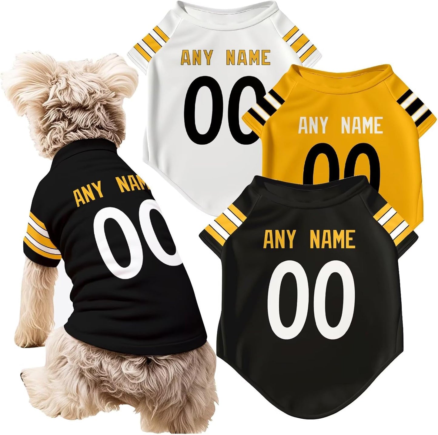 Pittsburgh Dog T-Shirt Jersey Style Pet Clothes Custom Name and Number Gifts 71nX9DqmTKL._AC_SL1500.jpg