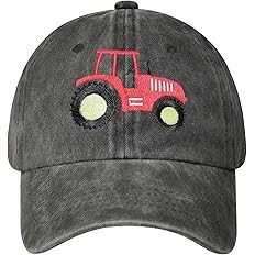 Embroidered Farm Tractor Hats for Boys Girls