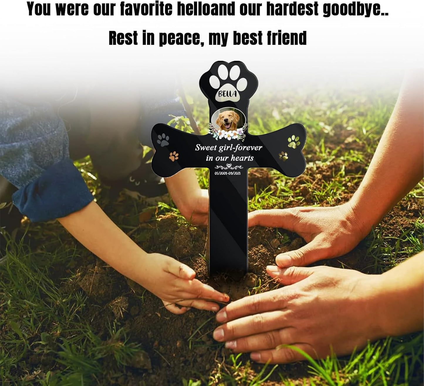 Custom Pet Grave Markers -Dog Grave Markers Outdoor Pet Grave Markers Cat Grave Markers for Cemetery Dog Tombstones for Graves Outdoor Dog Memorial Gifts for Loss of Dog 71tGoWpgxiL._AC_SL1500.jpg