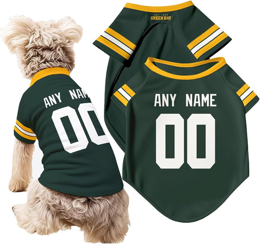 Green Bay Dog T-Shirt Pet Clothes Jersey for Dogs Custom Name and Number Gifts Gift For Your Dog 71tQVMnwb9L._AC_SL1500.jpg