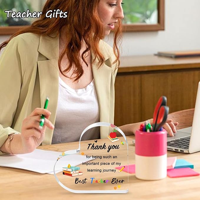 Teacher Appreciation Gifts 2025 - Heart Shaped Acrylic Plaque, End of Year Thank You Gift from Students, Graduation Teacher Gifts Ideas, Thankful Quotes Keepsake, Paperweight, Retirement 71u1dfVNqeL._AC_SX679.jpg