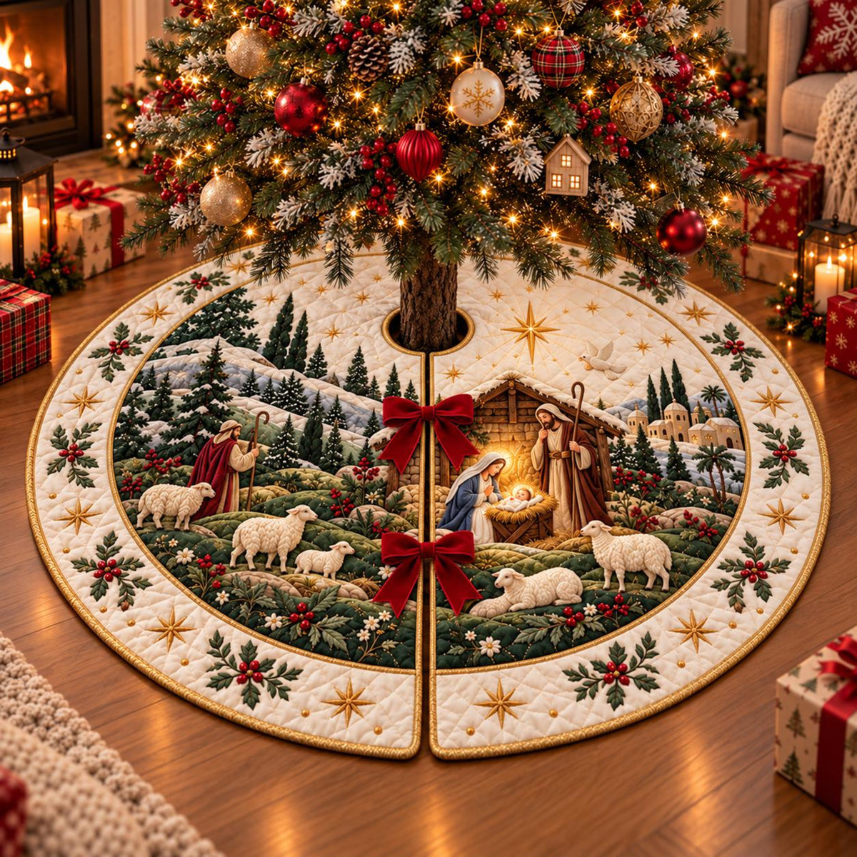 Nativity Scene Christmas Tree Skirt, Christian Holiday Decor 722fba5d-a8d4-4855-8875-b540e8e96a44-3.jpg