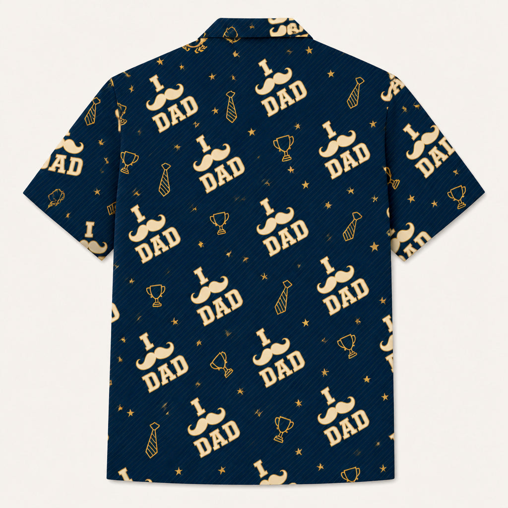 I Mustache Dad – Custom Face Hawaiian Shirt - Back view