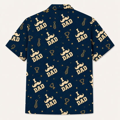 I Mustache Dad – Custom Face Hawaiian Shirt - Back view