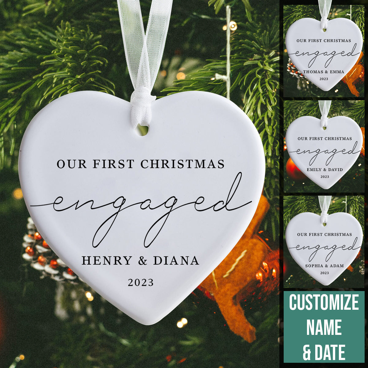Our First Christmas Engaged - Personalized Ornament - Christmas Gift 73.1.jpg