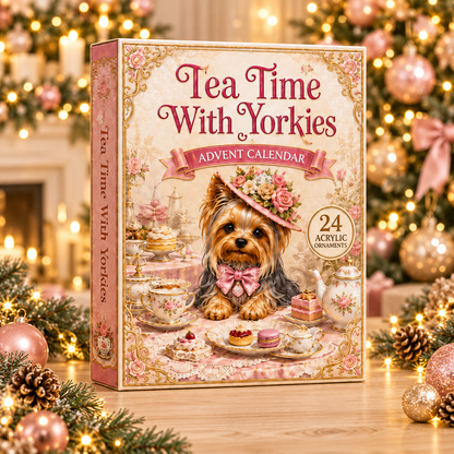 Tea Time With Yorkies Advent Calendar 2026 - 24-Day Festive Countdown, Acrylic Charms Blind Box - Gift For Yorkshire Terrier Lovers 7324e16b-5c5d-4623-9415-84fdb2b0cfca-tea-time-yorkie-box.png