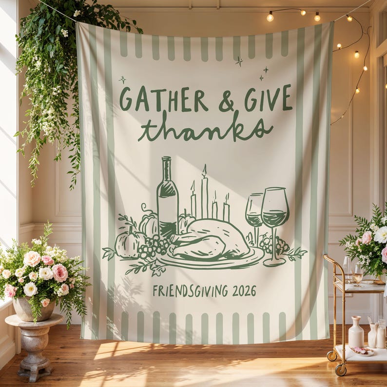 Personalized Friendsgiving Backdrop – Gather & Give Thanks Thanksgiving Tapestry, Custom Fall Party Banner & Autumn Decor 73945e08-b2e1-471f-8366-3233de6085e3-m7.jpg