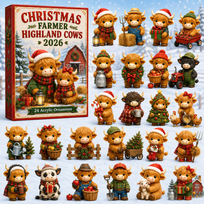 Christmas Highland Cow Farmer Advent Calendar 2026 - 24-Day Festive Countdown, Acrylic Charms Blind Box - Gift For Highland Cow Lovers 73e0b8a5-cd78-4ea5-ba3e-9b45df2bbfca-highland-cow.jpg