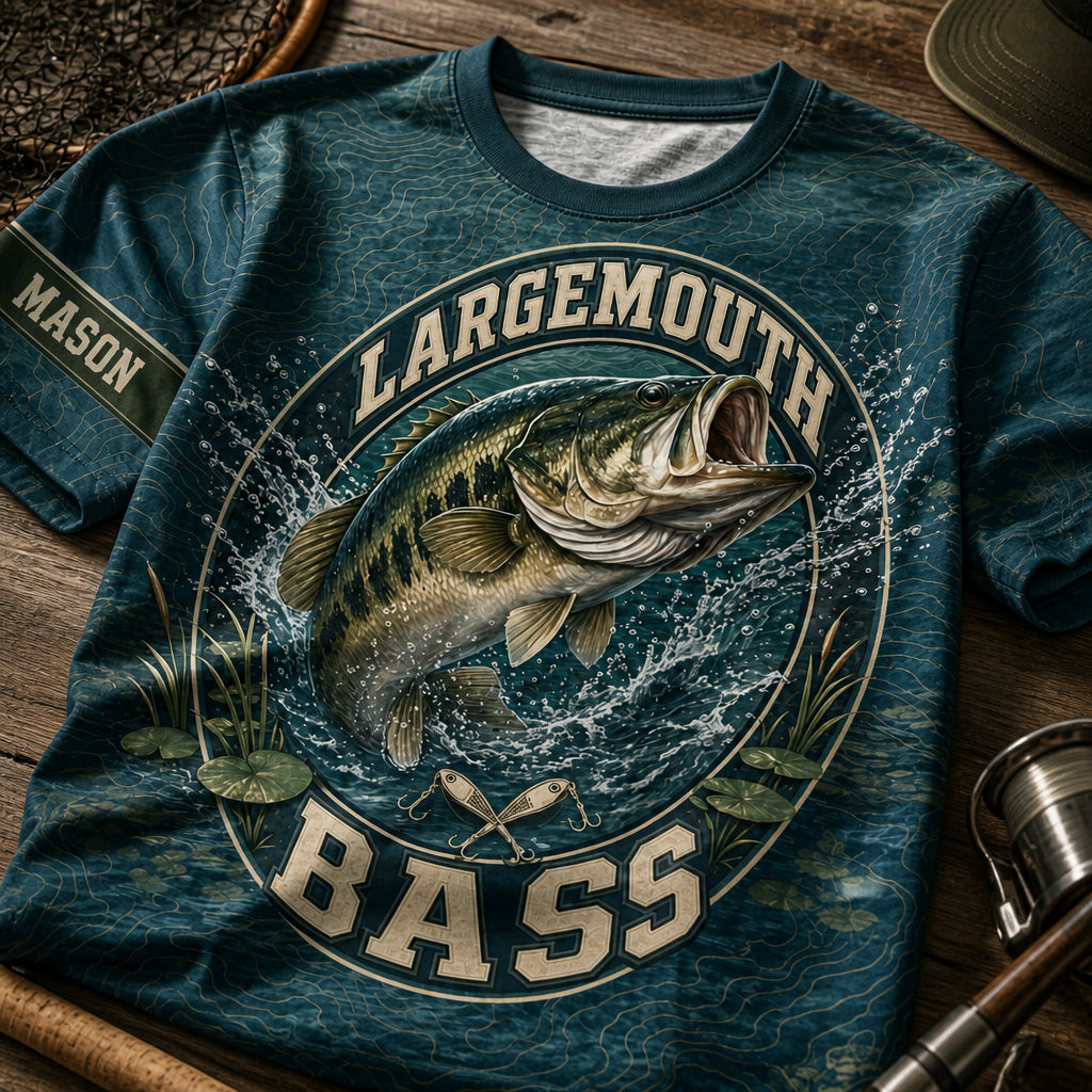 Largemouth Bass Angler AOP Tee — Custom Name - Personalized T-Shirt - All Over Printed 73e9e0e9-e339-4a61-be71-d4cd723c8a61.jpg