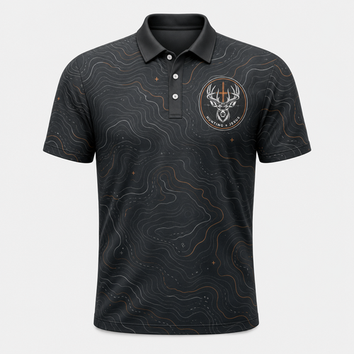 Hunting + Jesus AOP Polo - Polo shirt - All over printed 744fbba5-3350-47ba-ba03-c41917572368.png