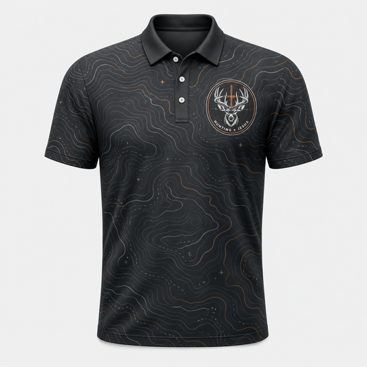 Hunting + Jesus AOP Polo - Polo shirt - All over printed 744fbba5-3350-47ba-ba03-c41917572368.png