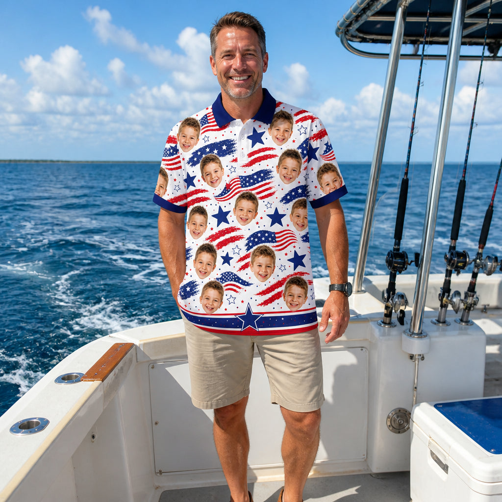 Custom Kid Photo Patriotic Shirt - Lifestyle 1