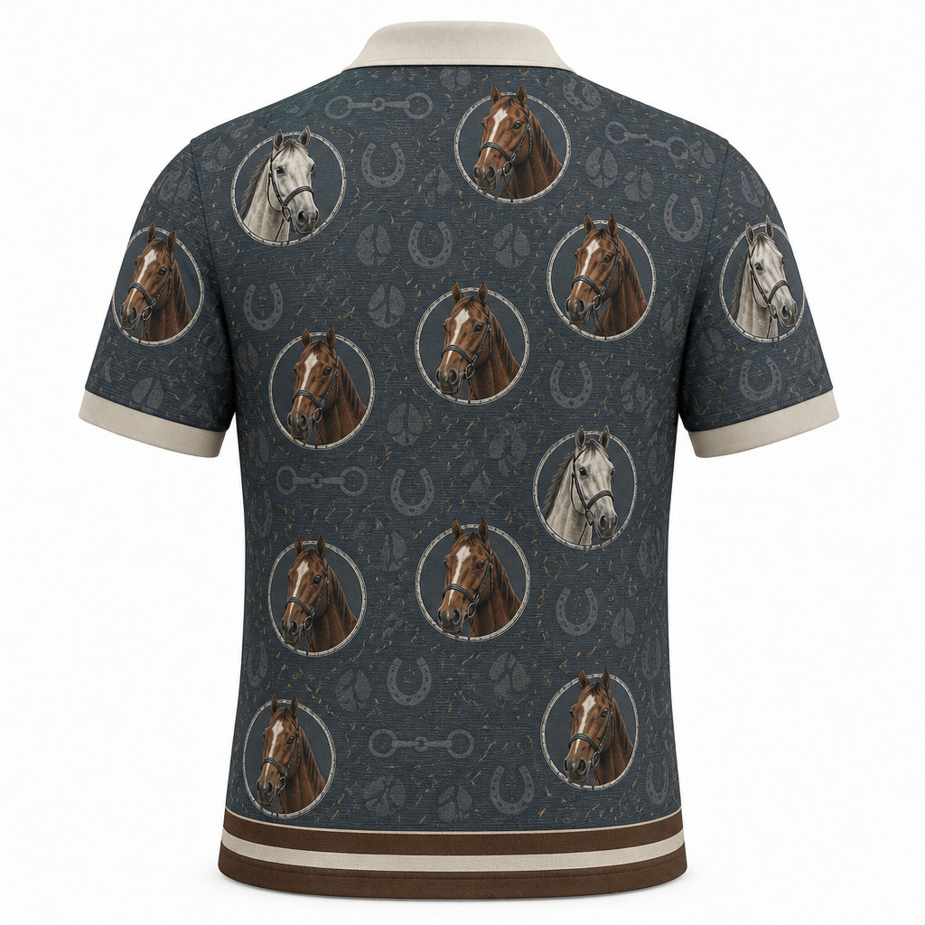 Custom Horse Photo Polo - Back view