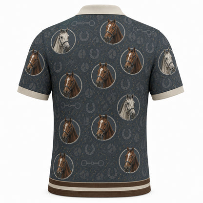 Custom Horse Photo Polo - Back view
