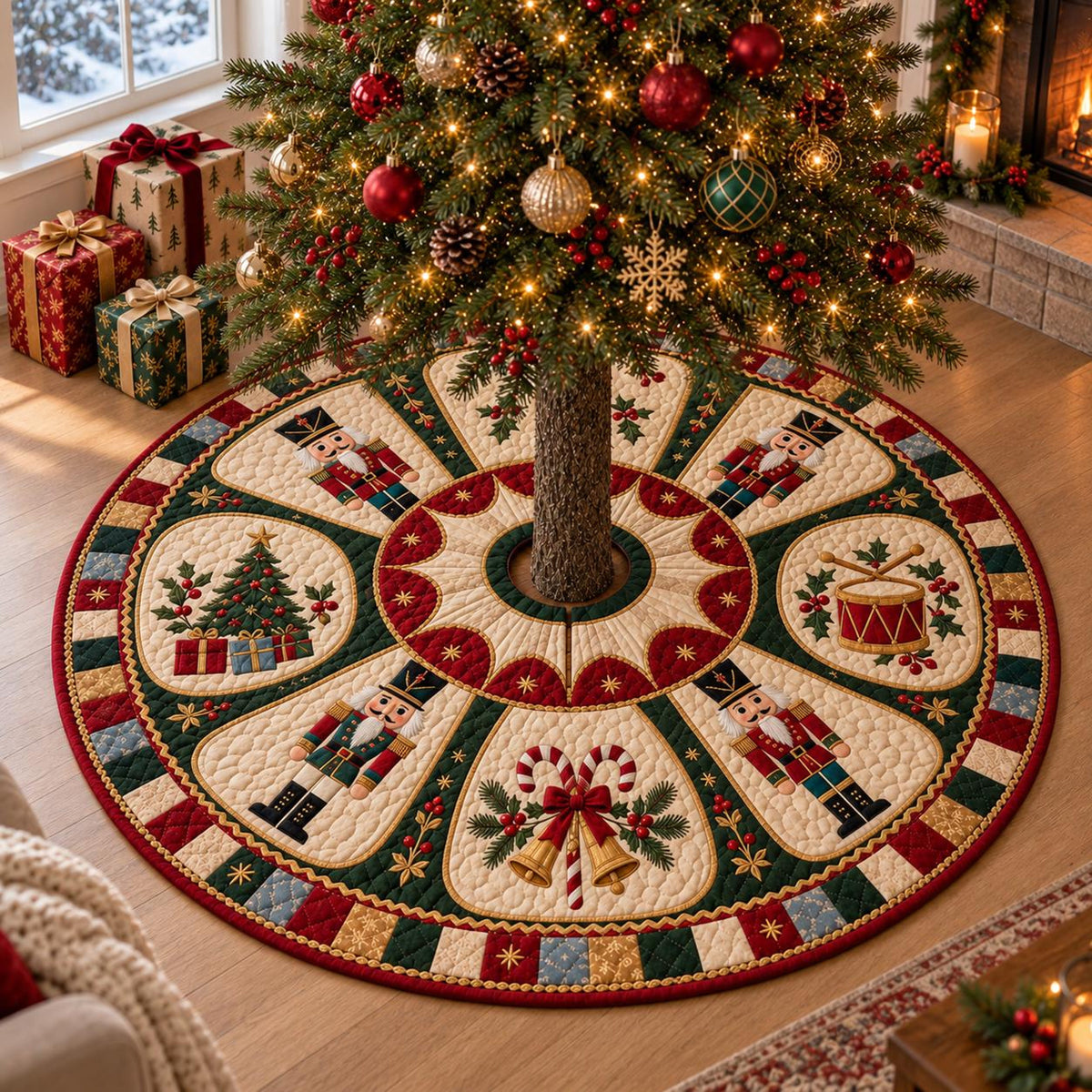 Vintage Nutcracker Quilted Christmas Tree Skirt, Round Holiday Mat 763d8877-8f77-43d8-9b4e-08465c4561b1-2.jpg