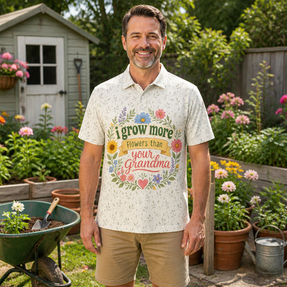 Grow More Flowers Than Your Grandma — Garden Humor Polo - Polo shirt - All over printed 771b4697-baaa-4aaf-baba-b75fafd38c9a.jpg