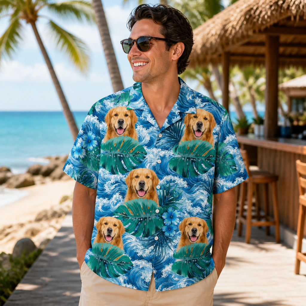 Custom Dog Face Tropical Hawaiian - Lifestyle 1