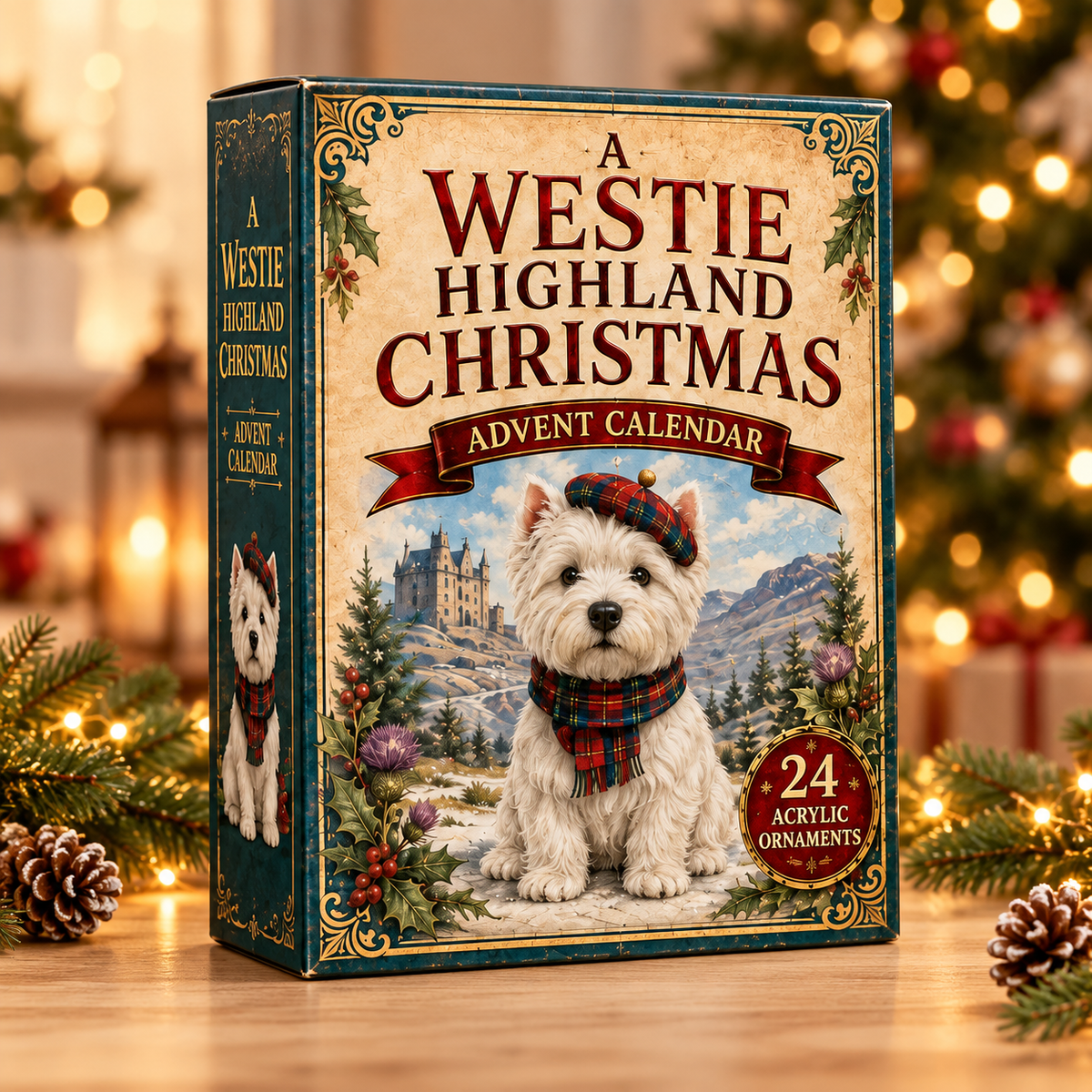 A Westie Highland Christmas Advent Calendar 2026 - 24-Day Festive Countdown, Acrylic Charms Blind Box - Gift For Dog Lovers 774e34b9-cce2-4755-aab5-3aa306ded360-westie-box.png
