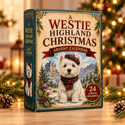 A Westie Highland Christmas Advent Calendar 2026 - 24-Day Festive Countdown, Acrylic Charms Blind Box - Gift For Dog Lovers 774e34b9-cce2-4755-aab5-3aa306ded360-westie-box.png