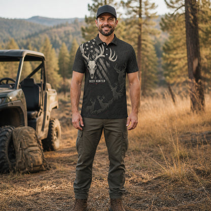 Antler Crest Flag Hunter AOP Polo - Polo shirt - All over printed 7782b704-7344-420c-9991-c9d898dc9e88.jpg