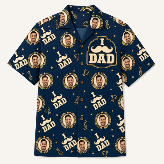 I Mustache Dad – Custom Face Hawaiian Shirt - Hero