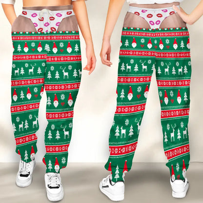 Funny Christmas Sweatpants for Women – Reindeer Fair Isle Print with Thong Illusion 77a94592-fbf9-466b-a09b-dbff670fe559-4.webp