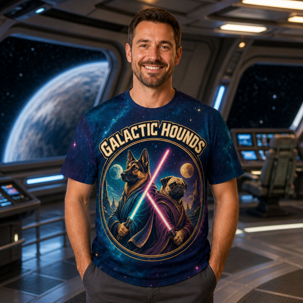 Galactic Hounds – Space Guardians Tee - Lifestyle 1