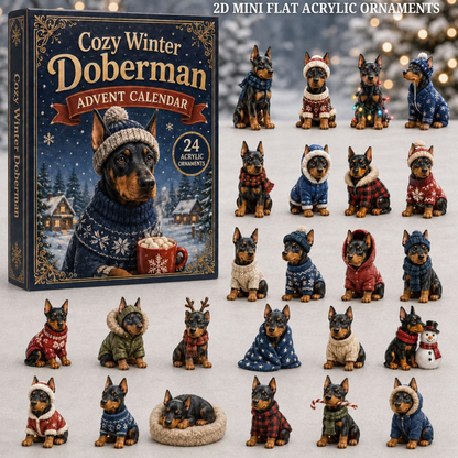 Cozy Winter Doberman Advent Calendar 2026 - 24-Day Festive Countdown, Acrylic Charms Blind Box - Gift For Doberman Lovers 78339294-f553-49c7-be91-cea494d508ba-doberman-text-2.png
