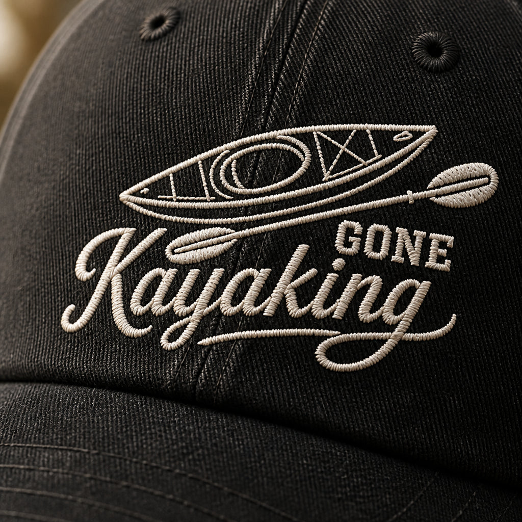 Gone Kayaking Embroidered Dad Cap - How it is made