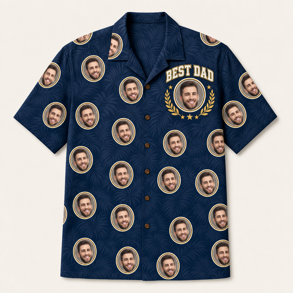 Best Dad Face Pattern Hawaiian Shirt - Hero