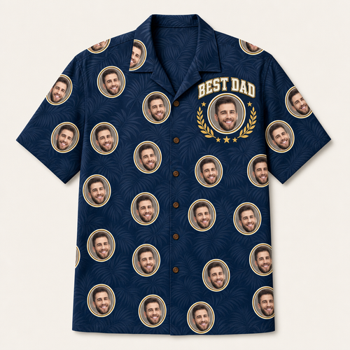 Best Dad Face Pattern Hawaiian Shirt - Hero