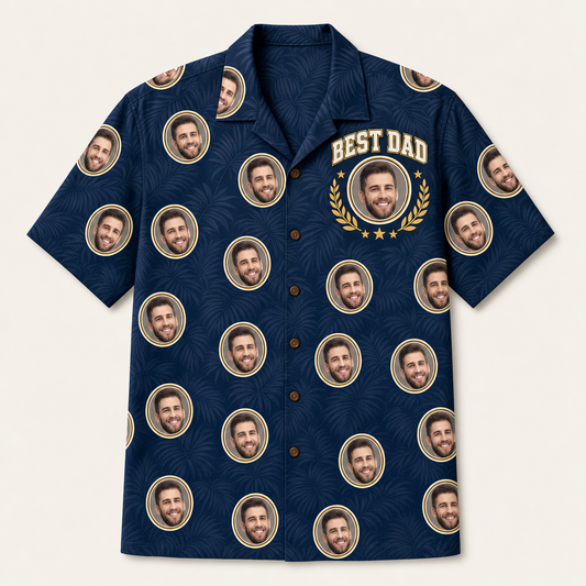 Best Dad Face Pattern Hawaiian Shirt - Hero