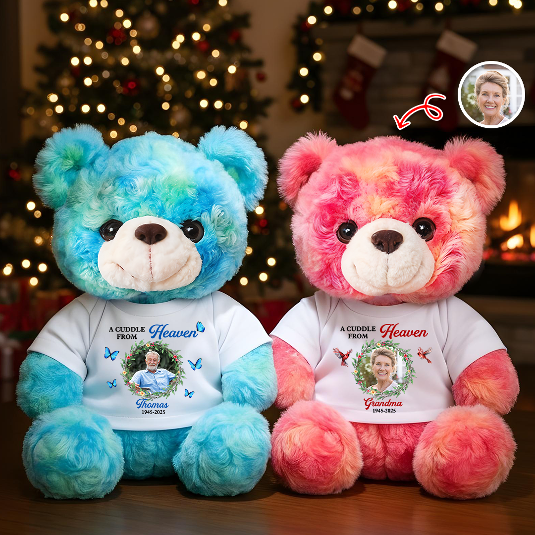 Christmas A Cuddle From Heaven - Memorial Personalized Custom Teddy Bear Plush - Sympathy Gift For Family Members 796b03ed-955e-44a6-a116-8b9cb383f70c-5.png